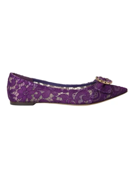 Balerinki Dolce And Gabbana koronkowe fioletowe