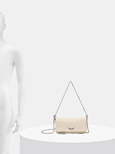 Bőr kézitáska Zadig & Voltaire bézs