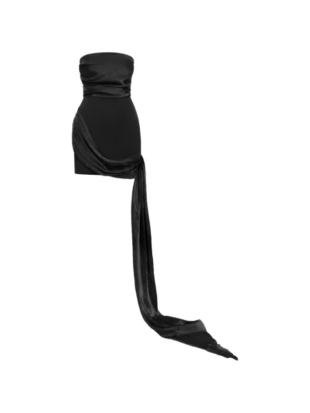 Stras rochie mini Post Meridiem drapată negru