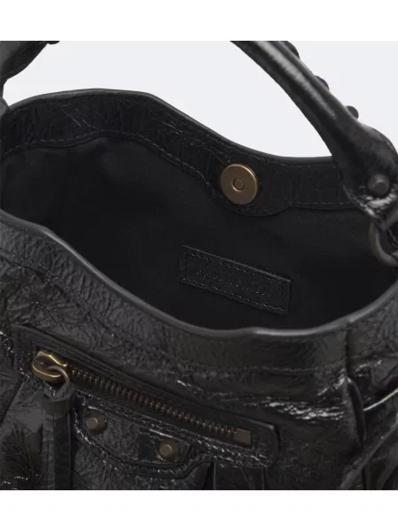 Top Balenciaga skórzany czarny