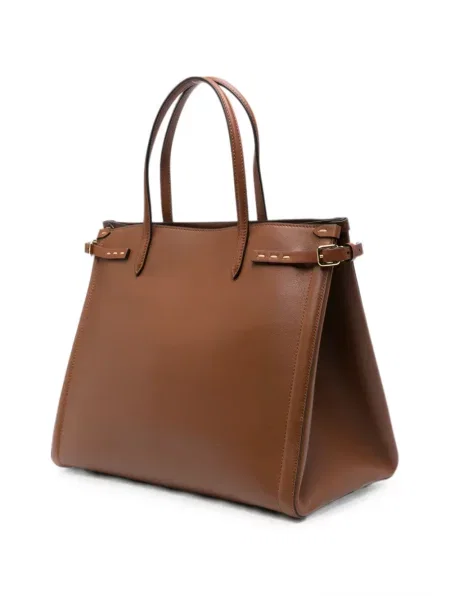 Geantă shopper Valentino Garavani din piele maro