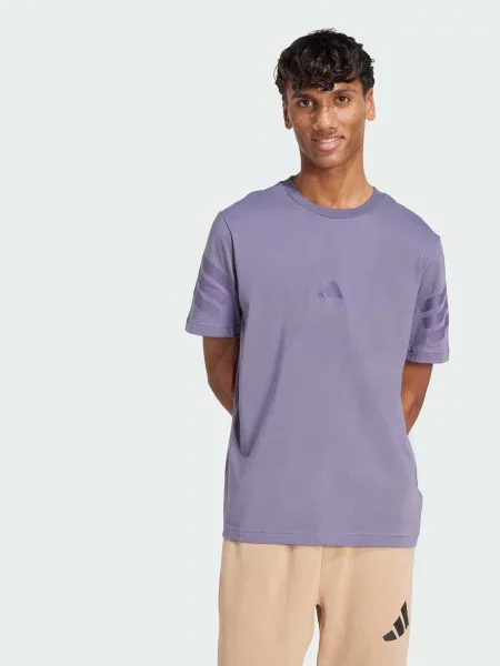 Футболка Adidas в полоску фиолетовая