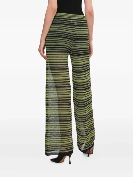 Pantaloni Ganni cu dungi negru