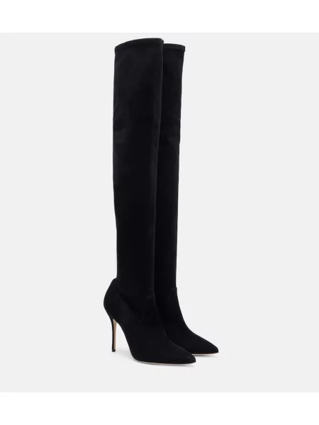 Cizme Manolo Blahnik din piele de căprioară negru