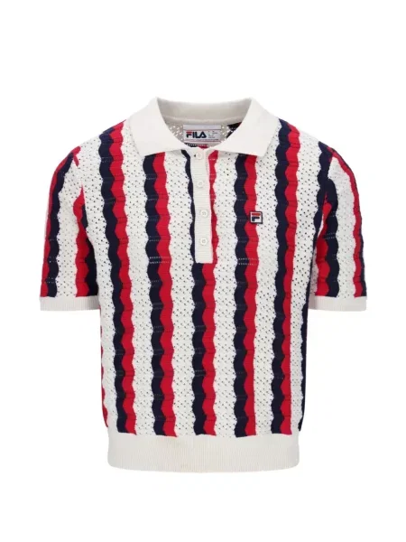 Tricou polo Fila tricotate alb