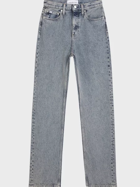 Прямі джинси Calvin Klein Jeans з високою посадкою блакитні