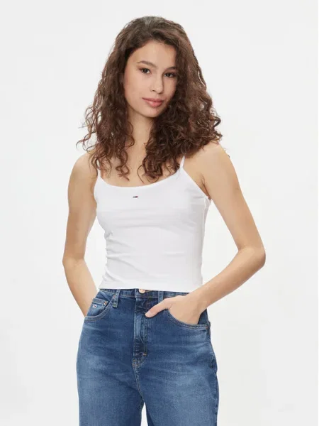 Топ Tommy Jeans бяло
