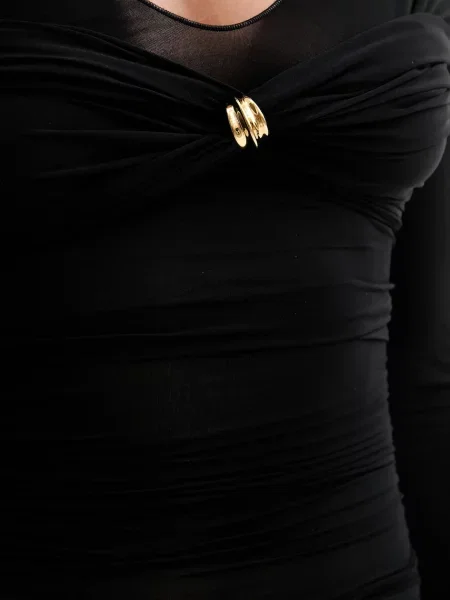 Платье миди Elisabetta Franchi черное