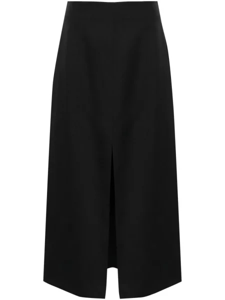 Spódnica midi Golden Goose wełniana do kolan w kształcie litery A czarna