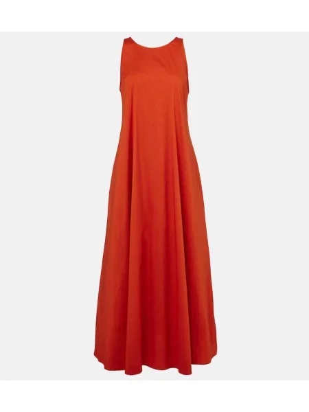 Rochie maxi Max Mara din poplin de costum roșu