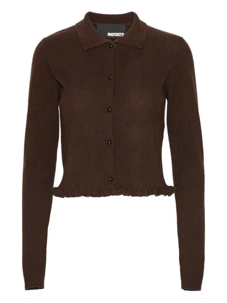 Cardigan Rotate Birger Christensen cu volane maro