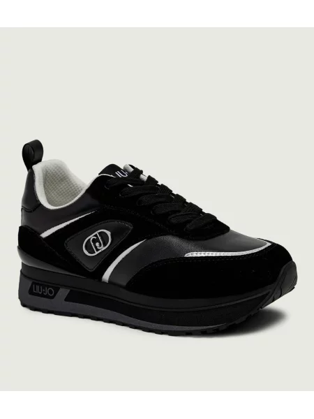 Liu Jo Teniși din piele Maxi Wonder 97 | piele întoarsă negru