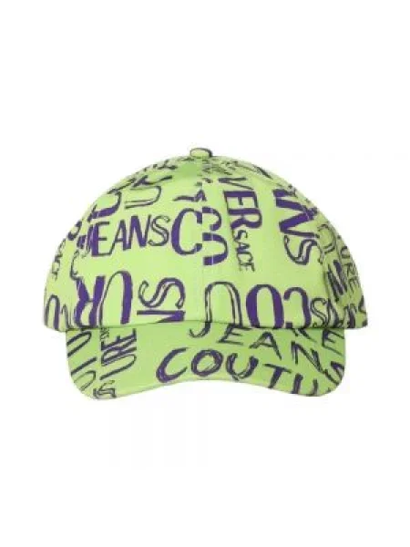 Wielobarwność czapka z daszkiem Versace Jeans Couture zielona
