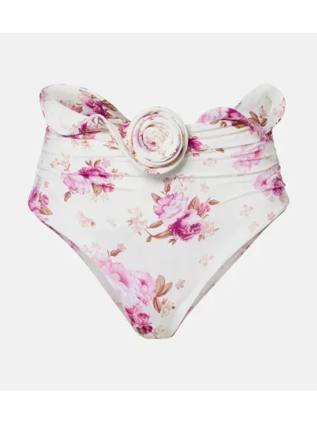 Bikini Magda Butrym cu model floral alb