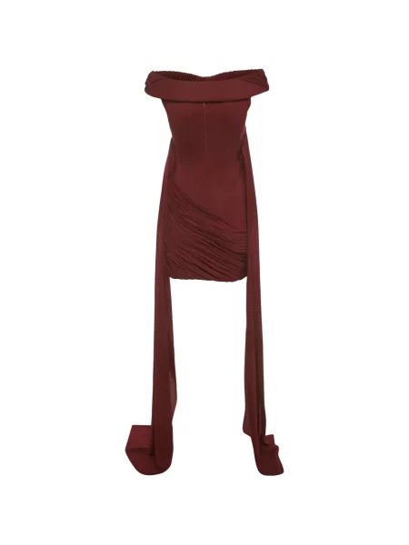 Rochie mini 424 asimetrică drapată maro