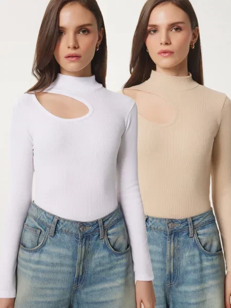 Happiness İstanbul Majica ecru bela