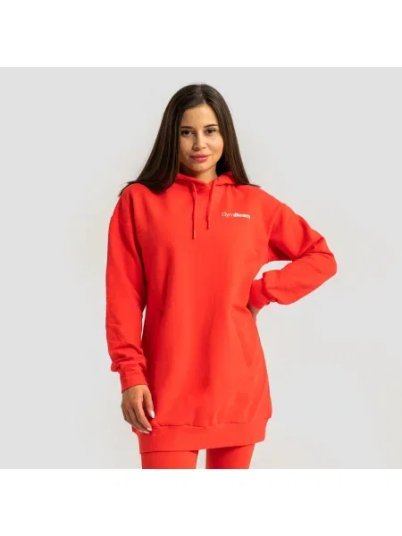Bluza z kapturem długa Limitless Longline czerwona