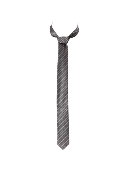 Cravată Hugo de mătase cu dungi cu legături gri