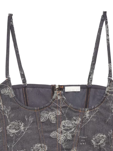 Sutien Fleur Du Mal din jacard albastru