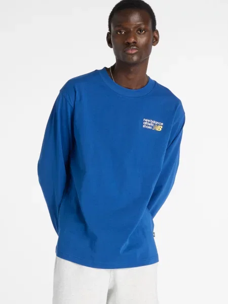 Длинный лонгслив New Balance с длинным рукавом синий