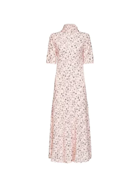 Rochie Rabanne cu paiete cu model floral roz