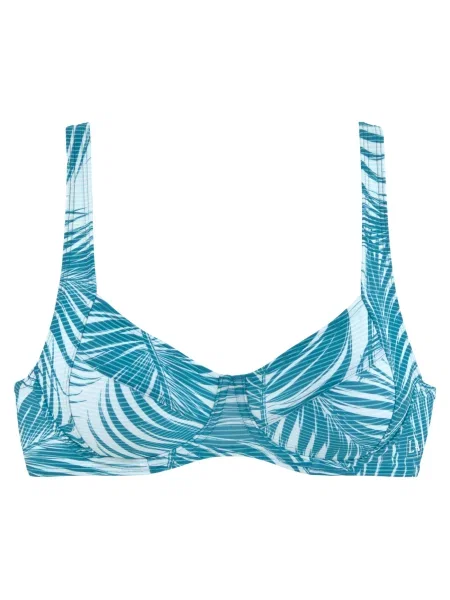 LASCANA ACTIVE Sutien costum de baie verde petrol alb