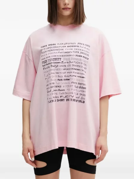 Tricou Vetements cu imagine roz