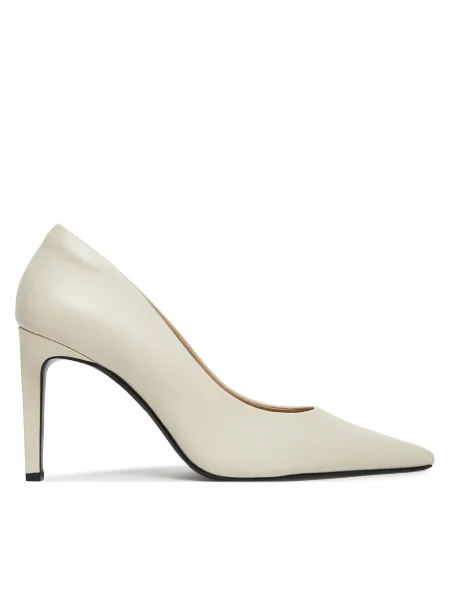 Calvin Klein Pantofi cu subțire Pump 90 Pointy Hw Bar Lth bej