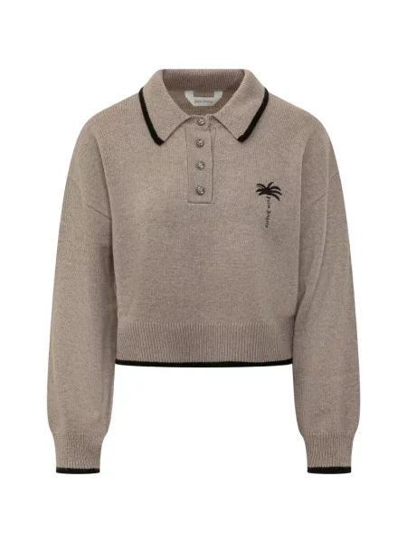 Tricou polo Palm Angels tricotate
