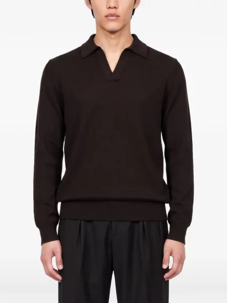 Lung tricou polo Tagliatore maro