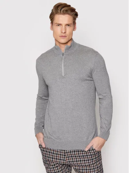 SELECTED HOMME Pulover Berg melange siva
