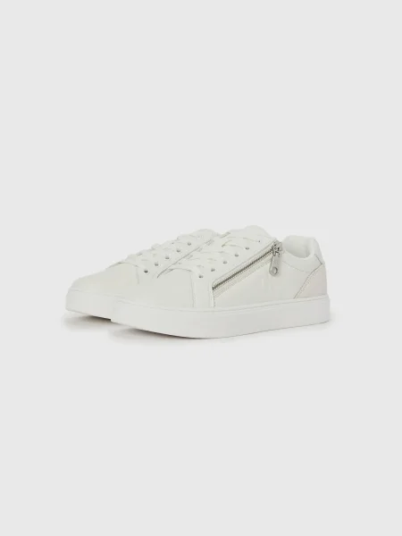Sneakers Calvin Klein Classic Cup Laceup Zip Lth alb