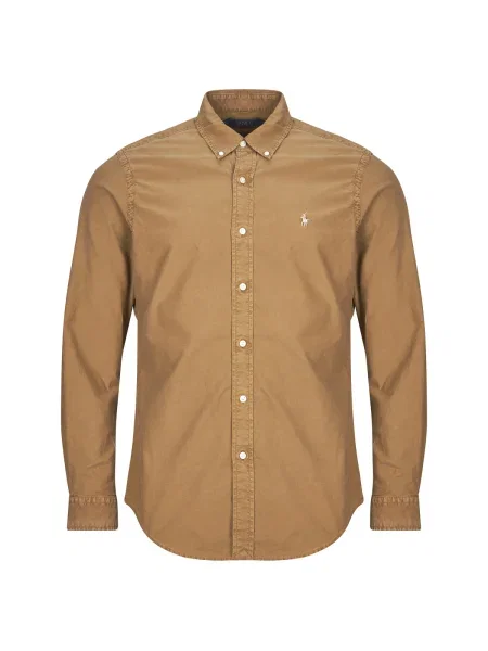 Oxford Polo Ralph Lauren din țesătură twill maro