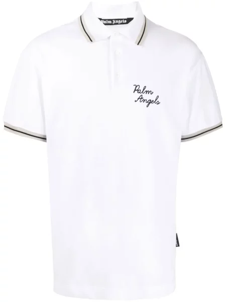 Tricou polo Palm Angels cu broderie alb