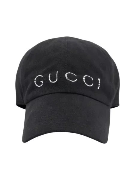 Czapka z daszkiem Gucci z nadrukiem czarna