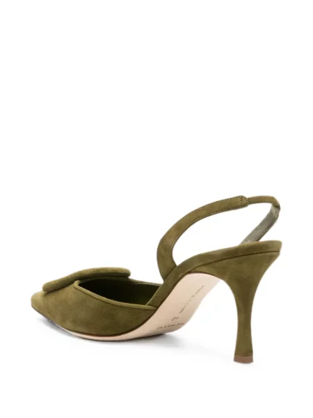 Pantofi cu toc Manolo Blahnik cu cataramă verde