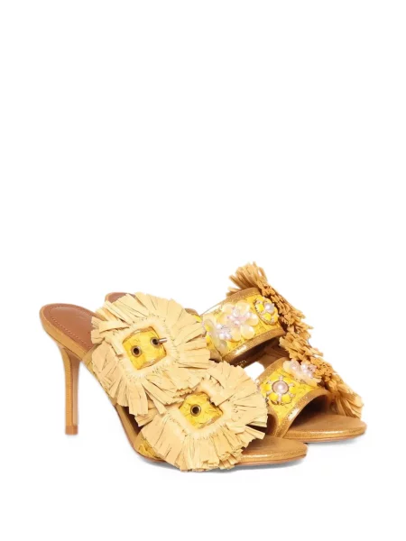 Sandale Kurt Geiger London cu franjuri cu model floral galben