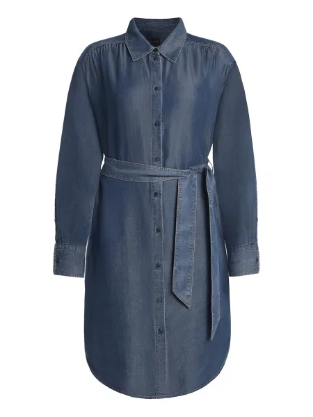 BOSS Rochie tip bluză albastru denim portocaliu
