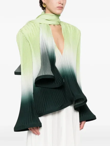 Bluză Rowen Rose plisată verde