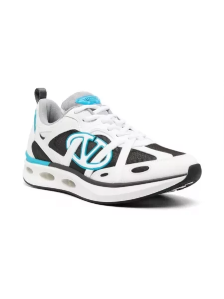 Sneakersy Valentino Garavani skórzane z siateczki białe