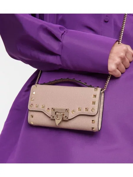 Colier Valentino Garavani din piele roz