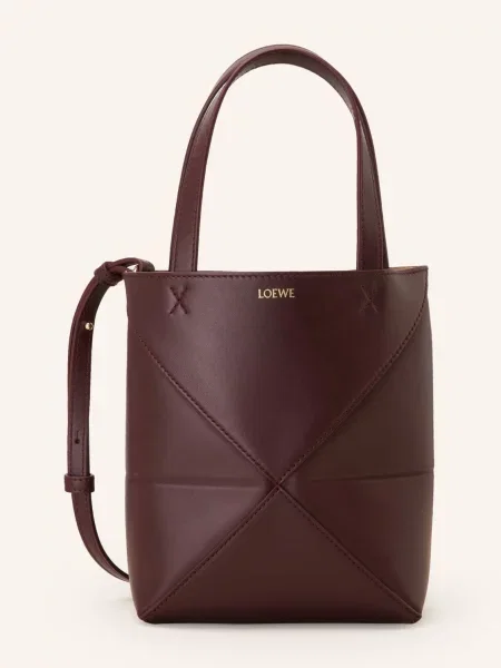 Loewe Kabelka Puzzle Tote Mini tmavě červená