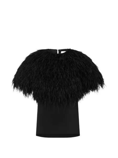 Bluză Loulou De Saison cu pene negru