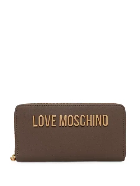 Portofel Love Moschino cu autograf maro