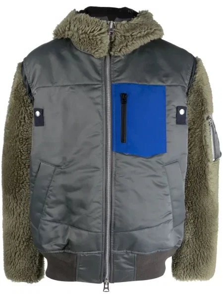 Geacă Sacai cu glugă gri