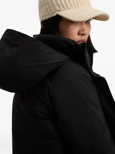 Palton Woolrich cu glugă negru