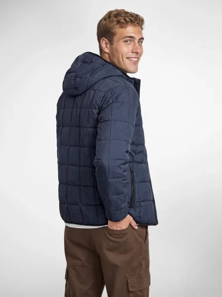 Geacă Emporio Armani Ea7 cu glugă albastru
