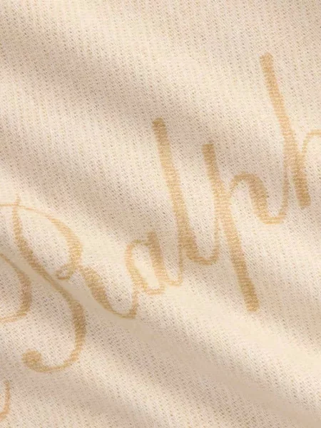Szal z napisem z logo Lauren Ralph Lauren biała