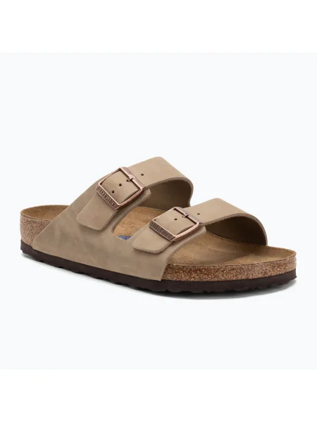 Šľapky Birkenstock z nubuku béžová