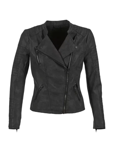 Usnjena jakna Only črna